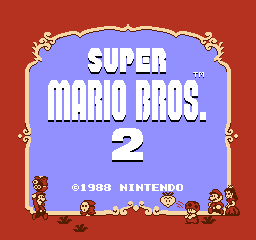 Super Mario Bros 2 title screen for NES